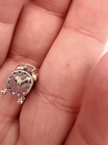 Pandora silver charm clock - pandora,