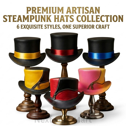 Steampunk zipper top hat - zipper,