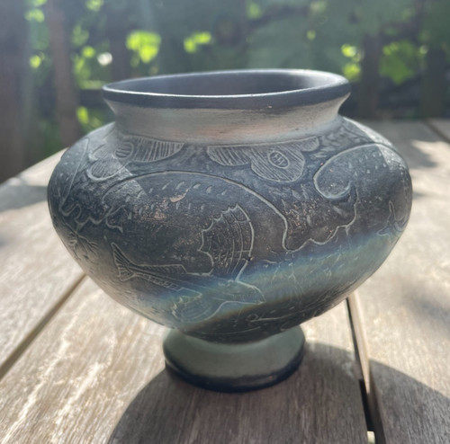 Studio pottery vase unusual - pottery,