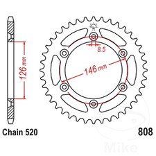 JT Rear Sprocket 44 Tooth 520 Pitch JTR808.44 Fits Suzuki DR-Z 400 2000-2008