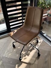 brown leather office swivel chair