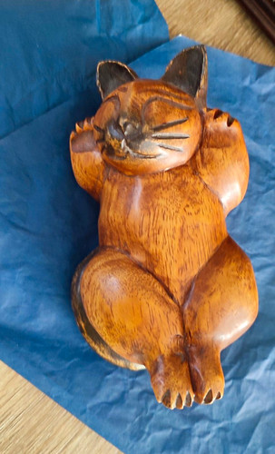 Hand carved wooden sleeping - carved,