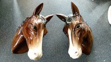 Pair of ceramic horse heads