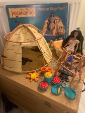 Mattel Disney Pocahontas Playset, wigwam, bed, accessories and doll late 1990s