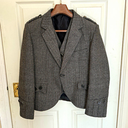 Men grey tweed kilt - tweed,