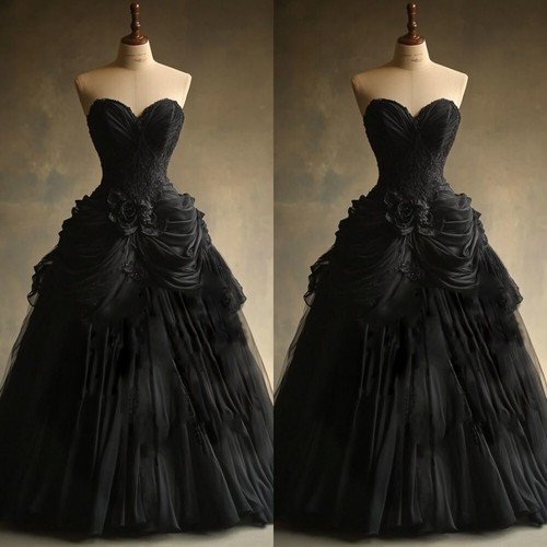 Black gothic wedding dresses - wedding,
