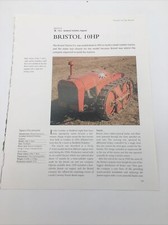 1933 Bristol 10 HP Vtg Tractor Frameable Article Pics Specifications Display