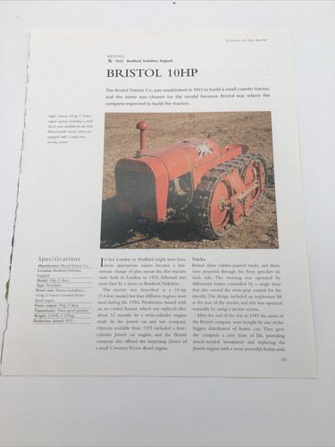 1933 bristol vtg tractor - bristol,