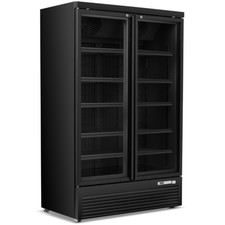 HINGED GLASS DOOR DISPLAY FRIDGE BLACK SHOP BOTTLE COOLER  GRADED BMC2 ONLY£1199