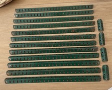 MECCANO PARTS PRE WAR DARK GREEN STAMPED No's 8 & 9e ANGLE GIRDERS 16pcs
