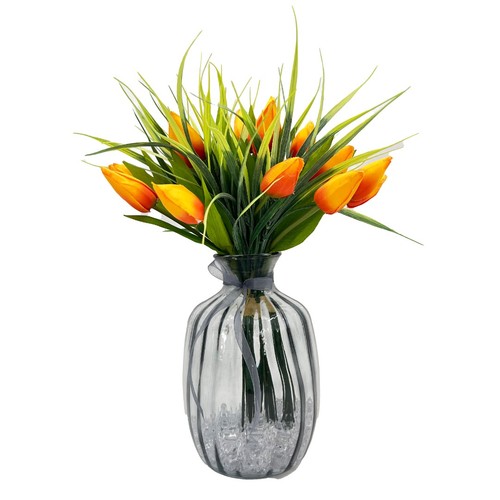 Orange tulip artificial flower - orange,