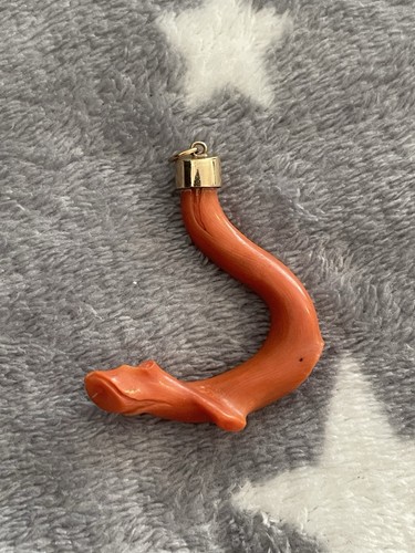 Antique gold mounted coral - antique,