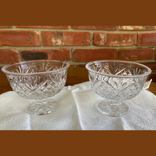 Set of 2 Cut Glass Dessert