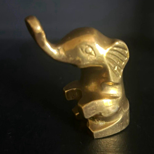 Brass elephant figurine statue - elephant,