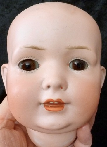 Antique bisque doll head b - bisque,