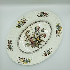Vintage Wade China Platter Floral Meadow Pattern Scallop Edge England 30x23cm