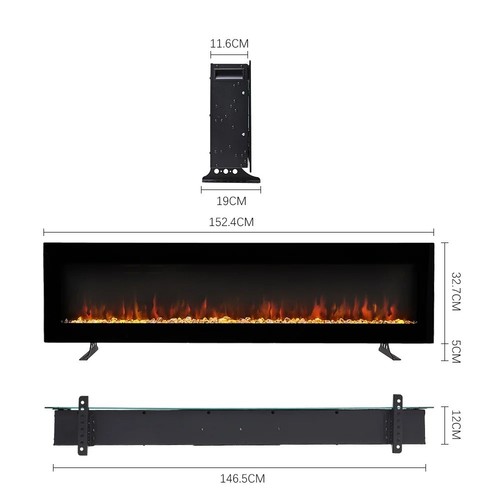 Led fireplace media wall fire - media,