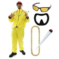 ADULTS 90'S TV RAPPER COSTUME FANCY DRESS TRACKSUIT GLASSES PROP NECKLACE BEARD
