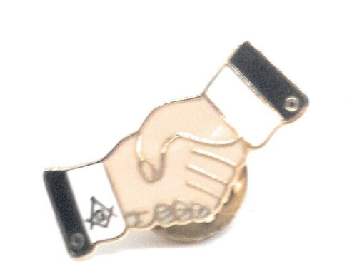 Freemason hand shake - freemason, enamel