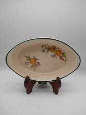 Vintage Cloverleaf Peaches and Cream Serving Oven Oval Dish