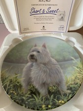WEST HIGHLAND WHITE TERRIER DOG PLATE SHORT & SWEET WESTIE DANBURY MINT PERFECT