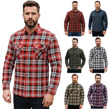 Mens Check Shirts Work Long
