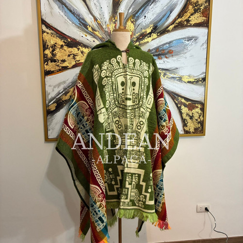 Handmade inca poncho with hood - handmade,