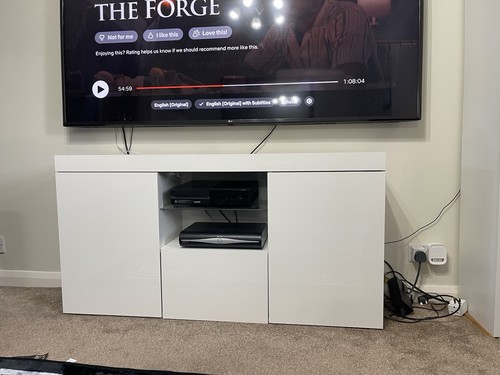 Modern white media console - modern, /tv