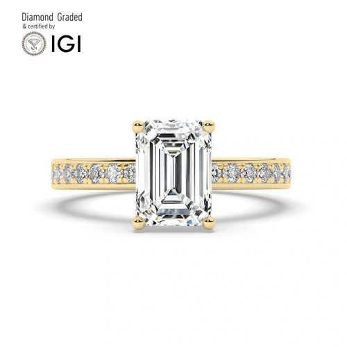 Emerald diamond engagement - diamond,