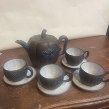 Yixing And Purple Clay Vintage Teapot and Cups Set  All  Reign Marks Chinese