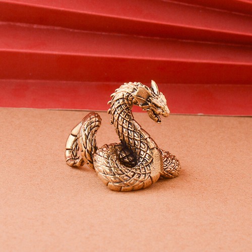 Brass flood dragon statue - brass,