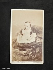 CDV Baby Hob Nail Boots, by Yates Sheffield Antique Victorian Fashion Photo