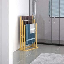 Bamboo Towel Rail 3 Tier Steel