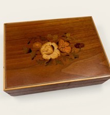 Vintage Inlaid Wood Music Box