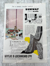 Wylie & Lochhead Glasgow Liberty Fabrics Sunway Blinds 1958 vintage print advert