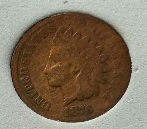 1876 indian head penny - indian, 1c