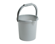 5L Storage Bucket Plastic with Carry Handle For Home Kitchen Garden Use (Silver)