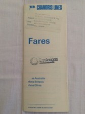 CRUISE LINER BROCHURE. CHANDRIS LINE CRUISES PROGRAMME. 1973 ILLUSTRATEDk