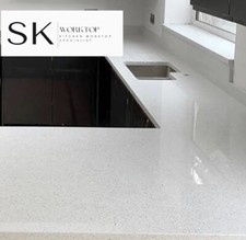 White sparkle kitchen worktop