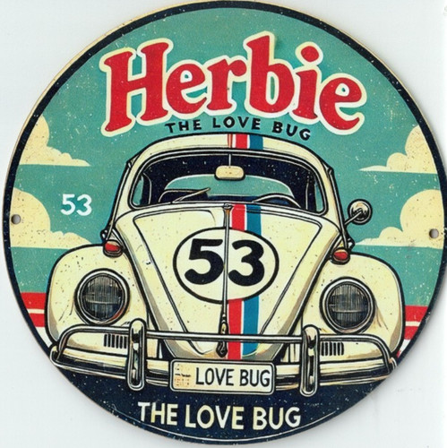 Herbie love bug 15cm round - love,