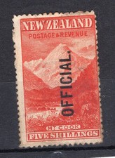 BRITISH NEW ZEALAND, YV # OFFICIAL 34, MH