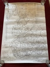 Lancashire in 1851, large wall map showing Parishes, Published 1983 Allen & Todd