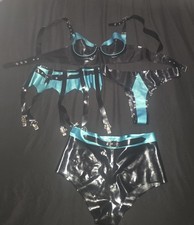 Latex Rubber Lingerie Set Size
