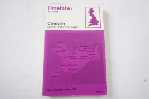 1972 crosville bus timetable - 1972,