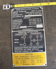 Vintage Military Data Plate-