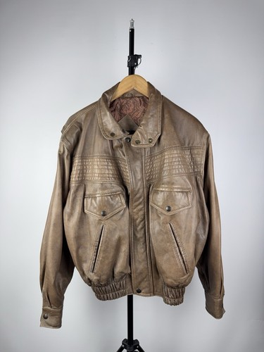 Vintage 90s leather biker moto - 90s,