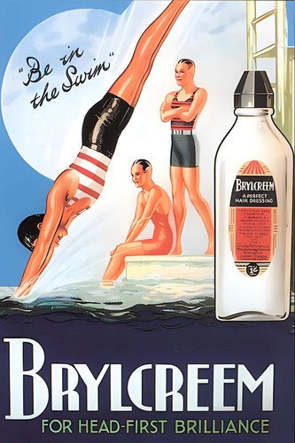 Brylcreem vintage poster - ad,