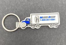 Mason Dixon Trucking Bristol TN Ad Keychain Figural Semi Tractor Trailer Rig Blu