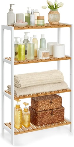 Tier bamboo storage - bamboo, shelf
