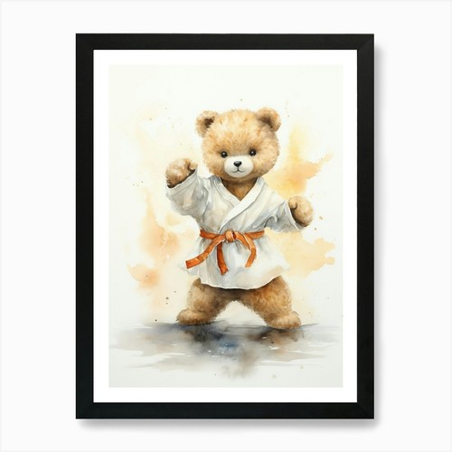 Karate teddy bear painting - teddy,